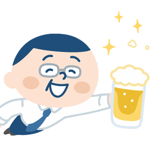 ビールを持つ男性